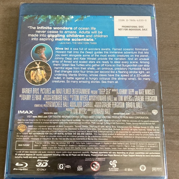 IMAX DEEP SEA 3D Blue-ray DVD plus 4 SCENIC MOODS, 4-Disc Blue-ray collection - Picture 8 of 10